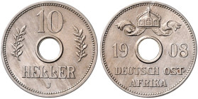 KOLONIEN, Deutsch-Ostafrika, 10 Heller 1908 J.
 f.st
J.719