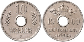KOLONIEN, Deutsch-Ostafrika, 10 Heller 1909 J.
 f.st
J.719; N.732; Y.12