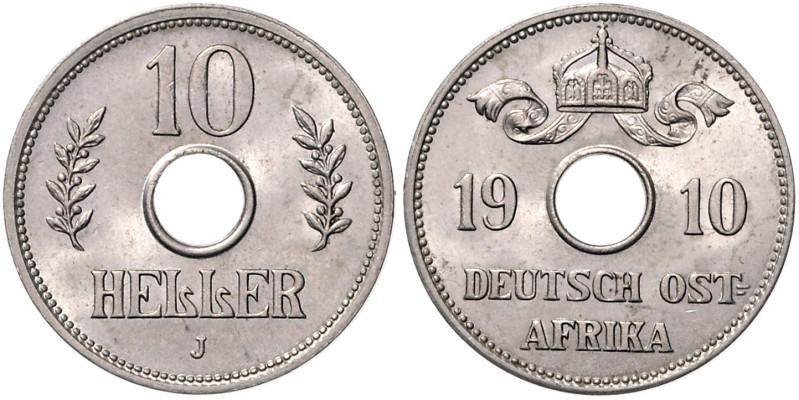 KOLONIEN, Deutsch-Ostafrika, 10 Heller 1910 J. 26 mm; 6,27g; 12h.
 vz-st
J.719...
