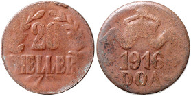 KOLONIEN, Deutsch-Ostafrika, 20 Heller 1916 T.
 ss
J.725a