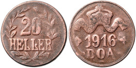 KOLONIEN, Deutsch-Ostafrika, 20 Heller 1916 T.
 ss+
J.724a