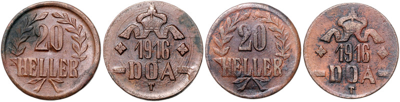KOLONIEN, Deutsch-Ostafrika, 20 Heller 1916 T. 2x; je 30mm; ca.11,85g; 12h.
 2 ...