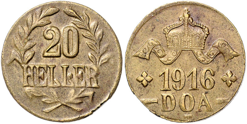 KOLONIEN, Deutsch-Ostafrika, 20 Heller 1916 T. 29mm; 11,65g; 12h.
 Rdf., vz
J....