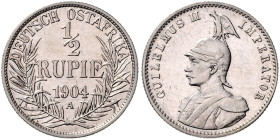 KOLONIEN, Deutsch-Ostafrika, 1/2 Rupie 1904 A.
 f.vz
J.721