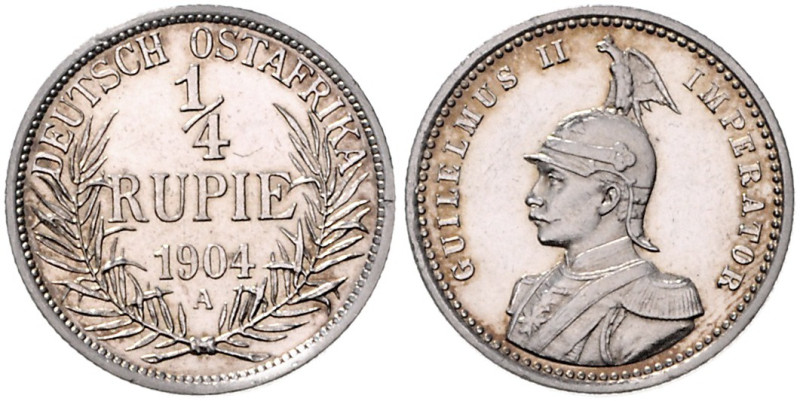 KOLONIEN, Deutsch-Ostafrika, 1/4 Rupie 1904 A.
 PP
J.720; N.734; Y.13