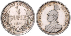 KOLONIEN, Deutsch-Ostafrika, 1/4 Rupie 1904 A.
 PP
J.720; N.734; Y.13
