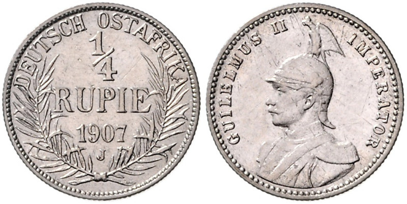 KOLONIEN, Deutsch-Ostafrika, 1/4 Rupie 1907 J.
 f.vz
J.720