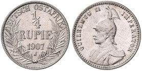 KOLONIEN, Deutsch-Ostafrika, 1/4 Rupie 1907 J.
 f.vz
J.720