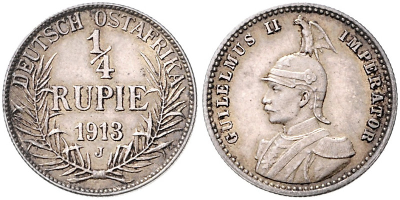 KOLONIEN, Deutsch-Ostafrika, 1/4 Rupie 1913 J.
 vz/st
J.720