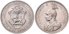 KOLONIEN, Deutsch-Ostafrika, 1 Rupie 1893. 31mm; 11,60g; 12h.
 ss-vz
J.713
