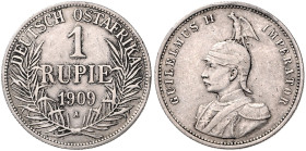 KOLONIEN, Deutsch-Ostafrika, 1 Rupie 1909 A. 31mm; 11,60g; 12h.
 ss
J.722