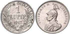 KOLONIEN, Deutsch-Ostafrika, 1 Rupie 1912 J. 31mm; 11,58g; 12h.
 f.vz
J.722