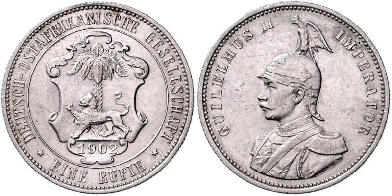 KOLONIEN, Deutsch-Ostafrika, 1 Rupie 1902. 31mm; 11,61g; 12h.
 ss-vz
J.713