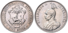 KOLONIEN, Deutsch-Ostafrika, 1 Rupie 1892. 31mm; 11,62g; 12h.
 ss-vz
J.713