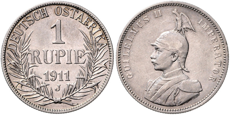 KOLONIEN, Deutsch-Ostafrika, 1 Rupie 1911 J. 31mm; 11,61g, 12h.
 ss-vz
J.722