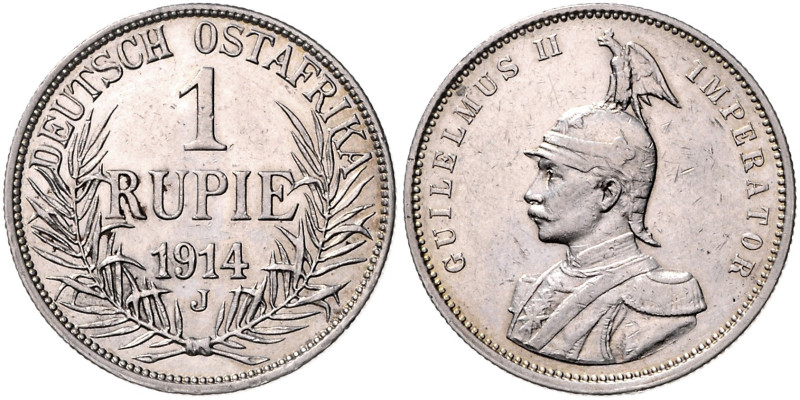 KOLONIEN, Deutsch-Ostafrika, 1 Rupie 1914 J. 31mm, 11,63g; 12h.
 f.vz
J.722