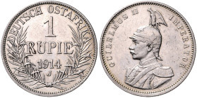 KOLONIEN, Deutsch-Ostafrika, 1 Rupie 1914 J. 31mm, 11,63g; 12h.
 f.vz
J.722