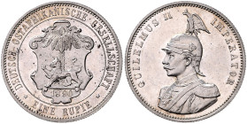 KOLONIEN, Deutsch-Ostafrika, 1 Rupie 1890.
 Erstabschlag
J.713