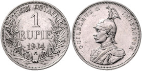 KOLONIEN, Deutsch-Ostafrika, 1 Rupie 1904 A.
 geputzt, f.vz
J.722