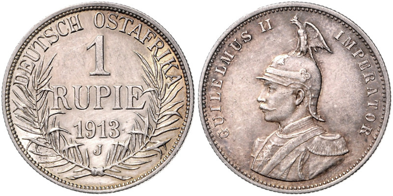 KOLONIEN, Deutsch-Ostafrika, 1 Rupie 1913 J.
 vz+
J.722; N.739; Y.15