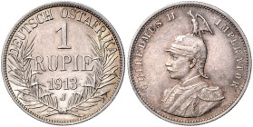 KOLONIEN, Deutsch-Ostafrika, 1 Rupie 1913 J.
 vz+
J.722; N.739; Y.15