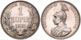 KOLONIEN, Deutsch-Ostafrika, 1 Rupie 1905 J. 30,3mm; 11,66g.
 offene PP
J.722