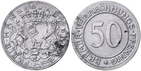 STAATLICHE NOTMÜNZEN, Freie Hansestadt Bremen, 50 Bremer Verrechnungspfennig o.J..
 l.korr., f.vz
J.N44; N.621