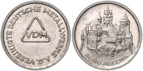 BUNDESREPUBLIK DEUTSCHLAND, Cu-Ni-Med. o.J. a.d. Vereinigten Deutschen Metallwerke (VDM), geprägt auf Ronde in Magnimat, mit Randschrift "EINER FÜR AL...