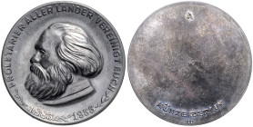 DEUTSCHE DEMOKRATISCHE REPUBLIK, 1949-1991, Silbermed. 1953 A der Münze Berlin a.d. 70.Todestag von Karl Marx. Kopf l. Rs.A und Münze Berlin 900 auf l...