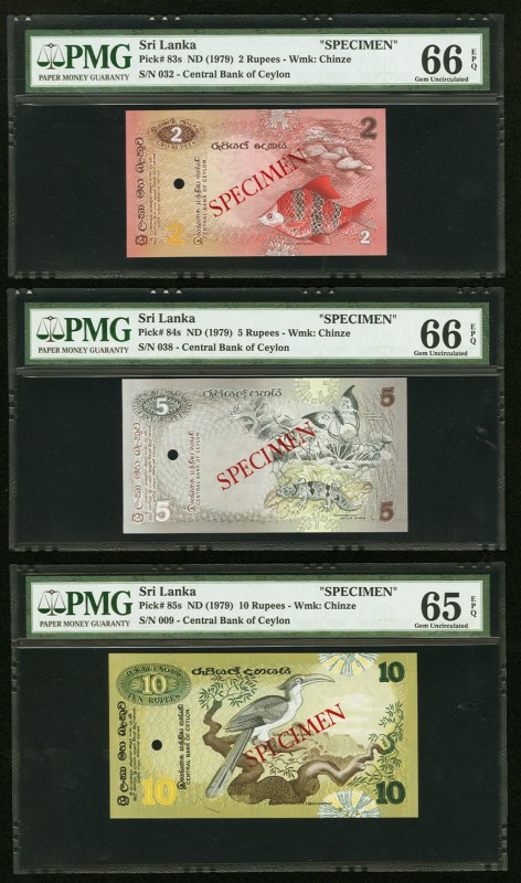 Ceylon Central Bank of Ceylon 2; 5; 10; 20; 50; 100 Rupees ND (1979) Pick 83s; 8...
