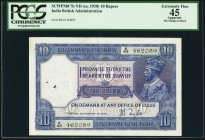 India Government of India 10 Rupees ND (ca. 1930) Pick 7b Jhunjhunwalla-Razack 3.7 PCGS Apparent Extremely Fine 45. A lightly circulated example from ...