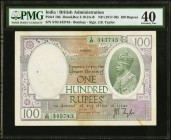 India Government of India 100 Rupees ND (1917-30) Pick 10d Jhunjhunwalla-Razack 3.10.2A-B PMG Extremely Fine 40. An attractive example of this very sc...