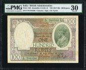 India Government of India 100 Rupees Calcutta ND (1927-37) Pick 10i Jhunjhunwalla-Razack 3.10.2C PMG Very Fine 30. An original, moderately circulated ...