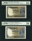 India Government of India 10 Rupees ND (1928-35) Pick 16a; 16b Jhunjhunwalla-Razack 3.8.1; 3.8.2 PMG About Unc 53 EPQ; Choice About Unc 58. A mountain...