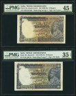 India Government of India 10 Rupees ND (1928-35) Pick 16a; 16b Jhunjhunwalla-Razack 3.8.1; 3.8.2 PMG Choice Extremely Fine 45 Net; Choice Very Fine 35...