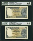 India Reserve Bank of India 10 Rupees ND (1943) Pick 19b Jhunjhunwalla-Razack 4.5.2, Two Consecutive Examples PMG Choice Uncirculated 64 (2). Well mar...