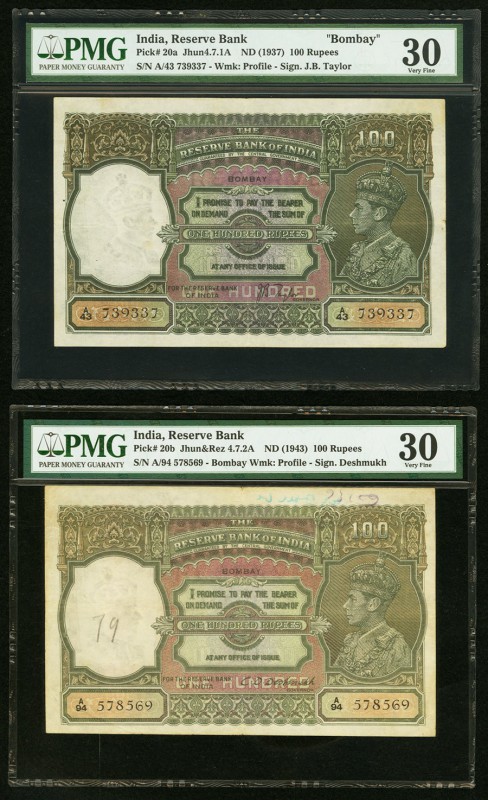 India Reserve Bank of India 100 Rupees ND (1937) Pick 20a Jhunjhunwalla-Razack 4...