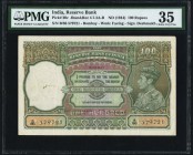 India Reserve Bank of India 100 Rupees ND (1944) Pick 20c Jhunjhunwalla-Razack 4.7.3A-B PMG Choice Very Fine 35. Issued during World War II, this dark...