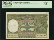 India Reserve Bank of India 100 Rupees ND (1943) Pick 20e Jhunjhunwalla-Razack 4.7 PCGS Very Fine 35. Prefix A88 and Calcutta are seen on this large s...