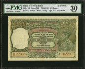 India Reserve Bank of India 100 Rupees Calcutta ND (1943) Pick 20f Jhunjhunwalla-Razack 4.7.2B PMG Very Fine 30. An interesting and scarce variety in ...