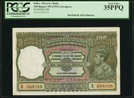 India Reserve Bank of India 100 Rupees ND (1943) Pick 20h Jhunjhunwalla-Razack 4.7 PCGS Very Fine 35PPQ This very scarce example was issued out of the...
