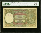 India Reserve Bank of India 100 Rupees ND (1944) Pick 20i Jhunjhunwalla-Razack 4.7.3F PMG Very Fine 20. The most uncommon variety of the popular green...