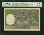 India Reserve Bank of India 100 Rupees ND (1943) Pick 20j Jhunjhunwalla-Razack 4.7.2G PMG Choice Very Fine 35 Net. An elusive issue from Delhi, with e...
