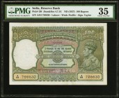 India Reserve Bank of India 100 Rupees ND (1937) Pick 20l Jhunjhunwalla-Razack 4.7.1E PMG Choice Very Fine 35. A rare issue from Lahore of the coveted...
