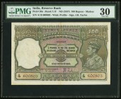 India Reserve Bank of India Madras 100 Rupees ND (1937) Pick 20n Jhunjhunwalla-Razack 4.7.1F PMG Very Fine 30. Sharp ink colors highlight this appeali...