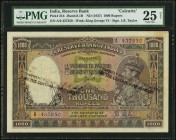 India Reserve Bank of India 1000 Rupees ND (1937) Pick 21b Jhunjhunwalla-Razack 4.8.1B PMG Very Fine 25 Net. Another example of this oversized high de...