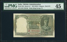 India Reserve Bank of India 5 Rupees ND (1943) Pick 23b Jhunjhunwalla-Razack 4.4.2 PMG Choice Extremely Fine 45. A lightly circulated wartime King Geo...