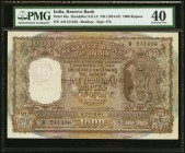 India Reserve Bank of India 1000 Rupees ND (1954-57) Pick 46a Jhunjhunwalla-Razack 6.9.1A PMG Extremely Fine 40. This attractive large format note, is...