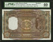 India Reserve Bank of India 1000 Rupees ND (1975) Pick 65a Jhunjhunwalla-Razack 6.9.4.1 PMG Extremely Fine 40. These attractive large format multicolo...