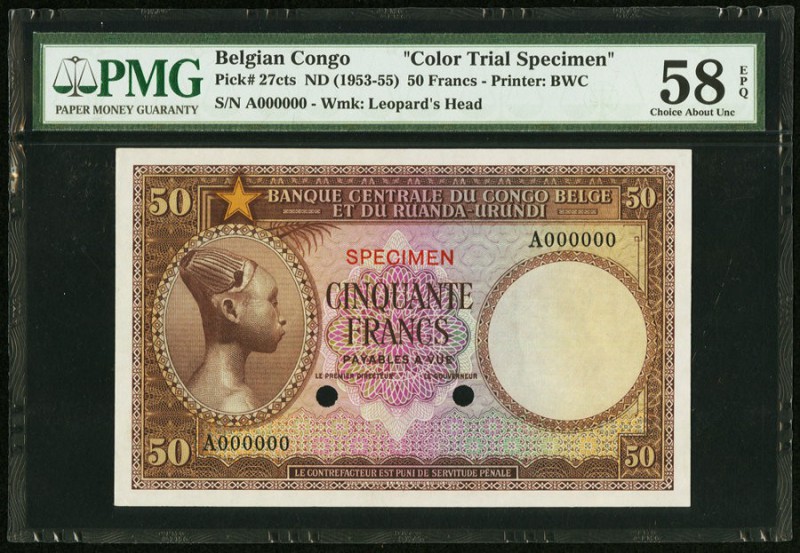 Belgian Congo Banque Centrale du Congo Belge et du Ruanda-Urundi 50 Francs ND (1...